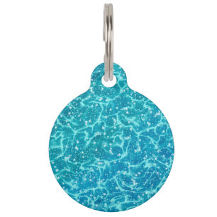 Blaues Meer Wasser mit Glitzern Haustiermarke