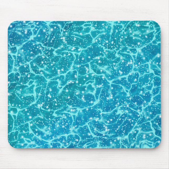 Blaues Meer Wasser mit Glitzern Mousepad (Vorne)