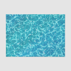 Blaues Meer Wasser mit Glitzern Seidenpapier