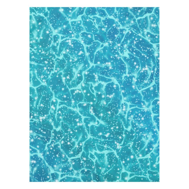 Blaues Meer Wasser mit Glitzern Tischdecke (Vorderseite)