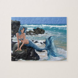 Blaues Meerjungfrau-Puzzlespiel Puzzle