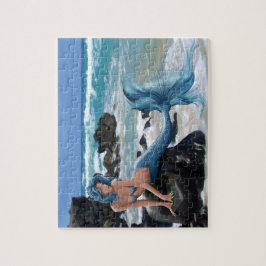 Blaues Meerjungfrau-Puzzlespiel Puzzle
