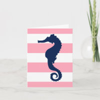 Blaues Meerpferd auf rosa Streifen