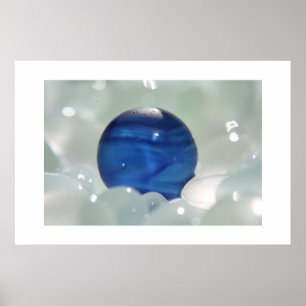 Blaues Mehr Meer Glas Poster