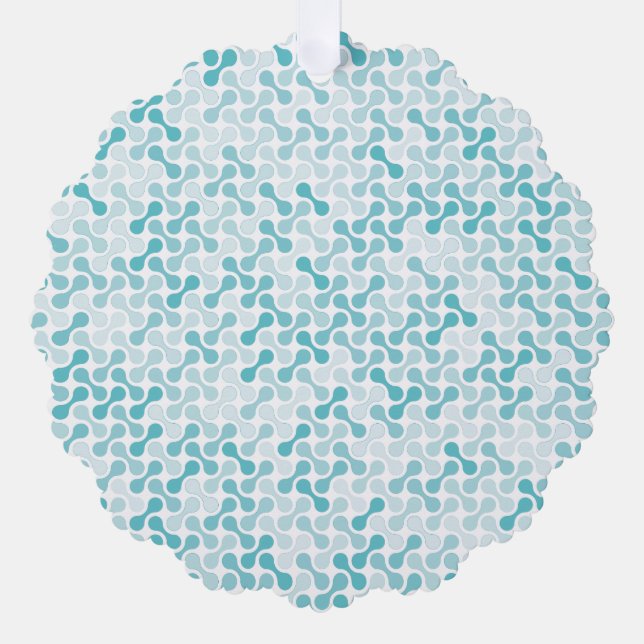 Blaues Metabolmuster Ornament Karte (Vorderseite)
