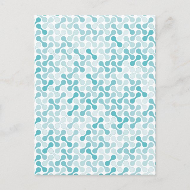 Blaues Metabolmuster Postkarte (Vorderseite)