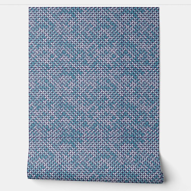 Blaues Metabolmuster Tapete (Abrollen)