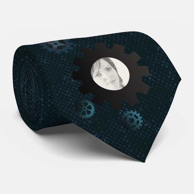 Blaues Metall übersetzt Foto-Krawatte Krawatte (Gerollt)