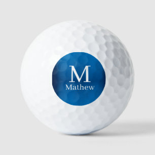 blaues metallisches abstrakt glänzendes Monogramm Golfball