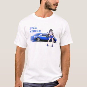 Blaues Miata - mit Animemädchen T-Shirt