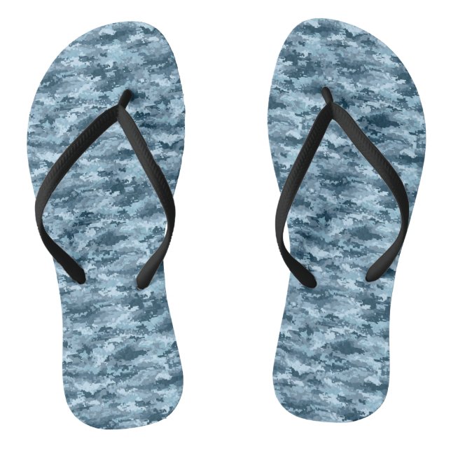 Blaues militärisches pixeliges Tarnmuster Flip Flops (Fußbett)