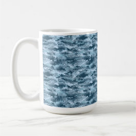 Blaues militärisches pixeliges Tarnmuster Kaffeetasse
