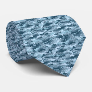 Blaues militärisches pixeliges Tarnmuster Krawatte