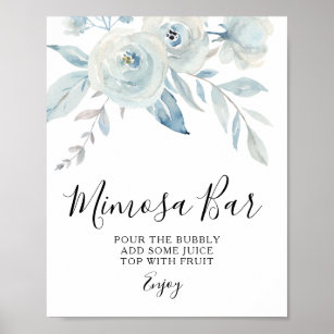 Blaues Mimosa Bar Poster