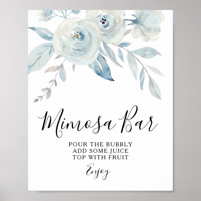 Blaues Mimosa Bar Poster (Vorne)