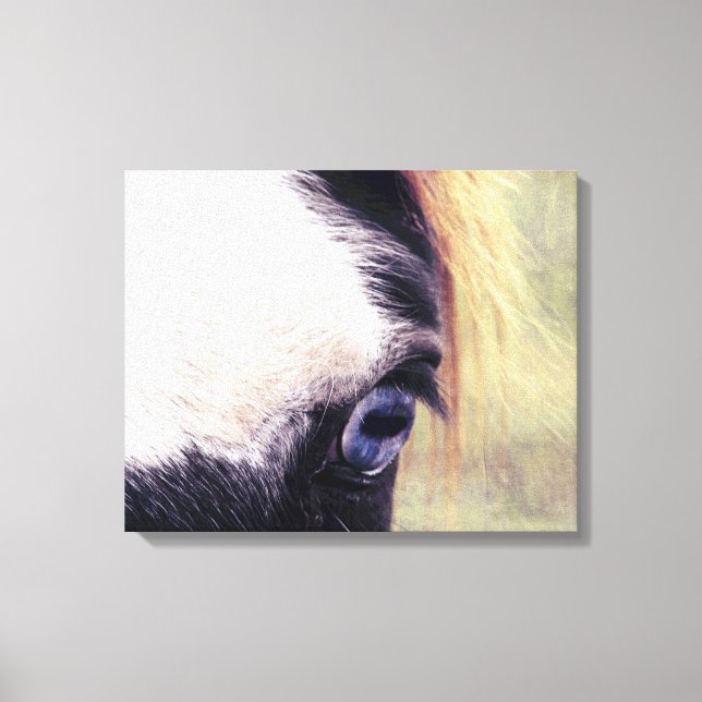 Blaues Mit Augen Paint Horse Leinwanddruck (Vorderseite)