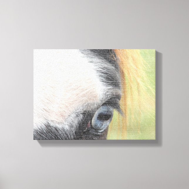 Blaues Mit Augen Pferd Leinwanddruck (Vorderseite)