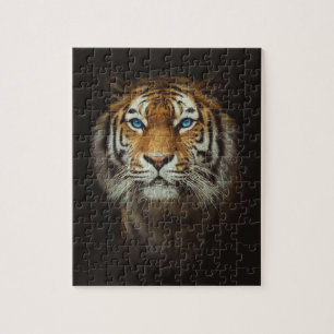 Blaues mit Augen Tigerpuzzle Puzzle