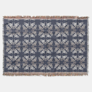 blaues mit Blumenmuster der barocken Art Decke