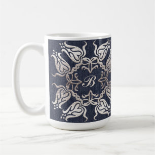 blaues mit Blumenmuster der barocken Art Kaffeetasse