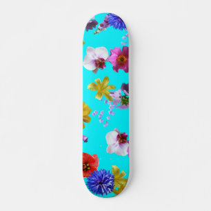 Blaues mit BlumenSkateboard Skateboard
