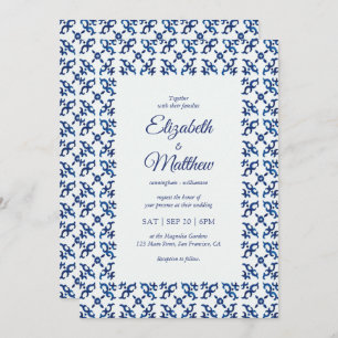 Blaues Mittelmeer-Fliesen Einladung