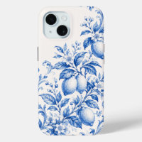 Blaues Mittelmeer-Zitronen-Toile-Handyhülle