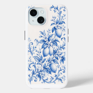 Blaues Mittelmeer-Zitronen-Toile-Handyhülle iPhone 15 Hülle