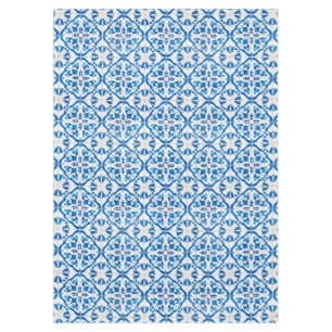 Blaues Mittelmeerklippchen - Elegant Azulejo Tischdecke