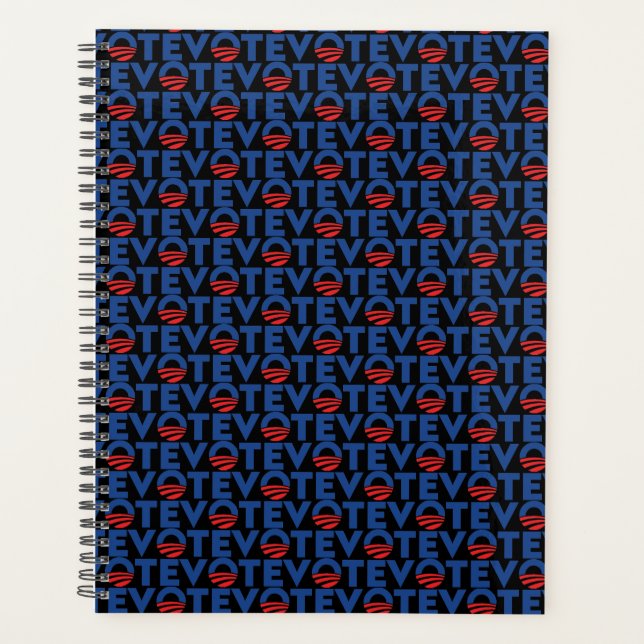 Blaues, modernes Muster der Typografie Planer (Vorderseite)