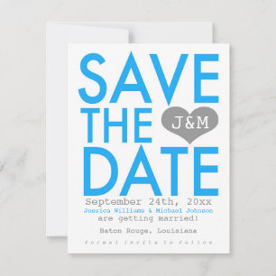 Blaues modernes Save the Date