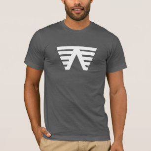 Blaues modernes und minimales Buchstabe W Monogram T-Shirt
