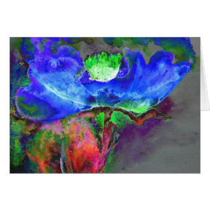 Blaues Mohn, blaue abstrakte Blume