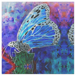 Blaues Monarch-Kaleidoskop Stoff