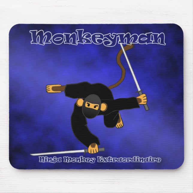 Blaues Monkeyman Mousepad (Vorne)