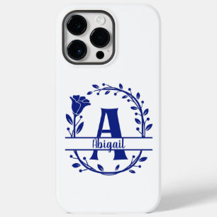 Blaues Monogramm A, Anfangsbuchstabe A, Buchstabe Case-Mate iPhone 14 Pro Max Hülle