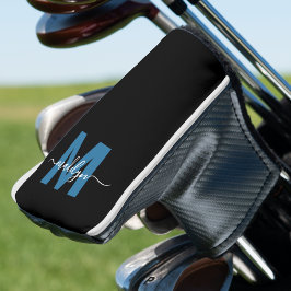 Blaues Monogramm Initialen Name Personalisiert Golf Headcover