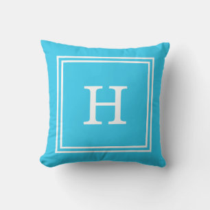 Blaues Monogramm Kissen