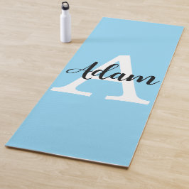 Blaues Monogramm-Name-Script Personalisiertes Desi Yogamatte