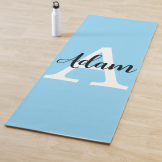 Blaues Monogramm-Name-Script Personalisiertes Desi Yogamatte