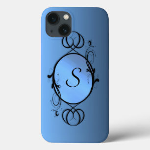 Blaues Monogramm oder Initiale Case-Mate iPhone Hülle