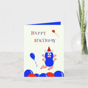 Blaues Monster Feiertagskarte