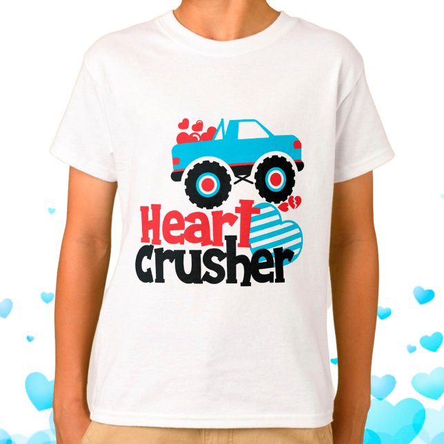 Blaues Monster LKW Herzkreuz Valentine T-Shirt (Von Creator hochgeladen)