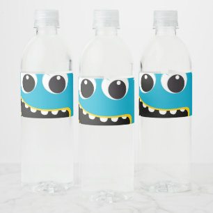 Blaues Monster Wasser Flaschen Etiketten