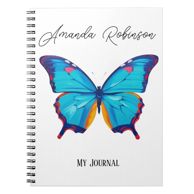 Blaues Morpho-Schmetterling-Gemälde (PERSONALIZE) Notizblock (Vorderseite)