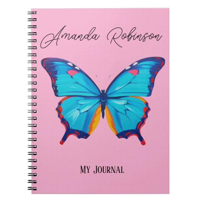 Blaues Morpho-Schmetterling-Gemälde (PERSONALIZE) Notizblock (Vorderseite)