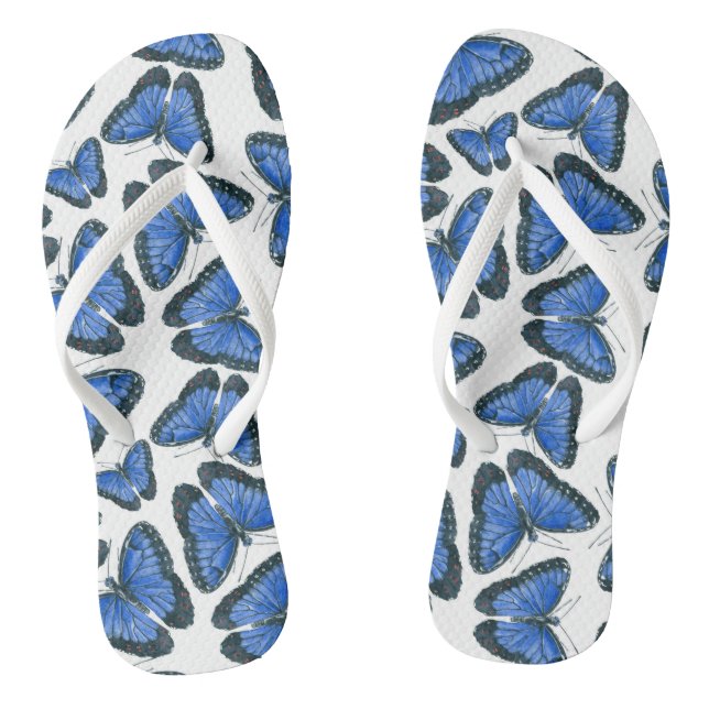 Blaues Morphon-Schmetterling-Muster Flip Flops (Fußbett)