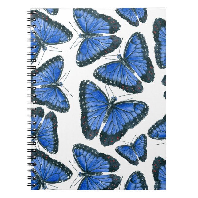 Blaues Morphon-Schmetterling-Muster Notizblock (Vorderseite)