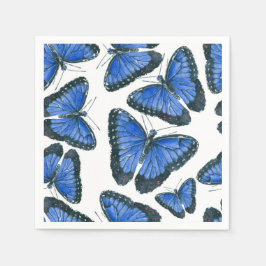 Blaues Morphon-Schmetterling-Muster Serviette