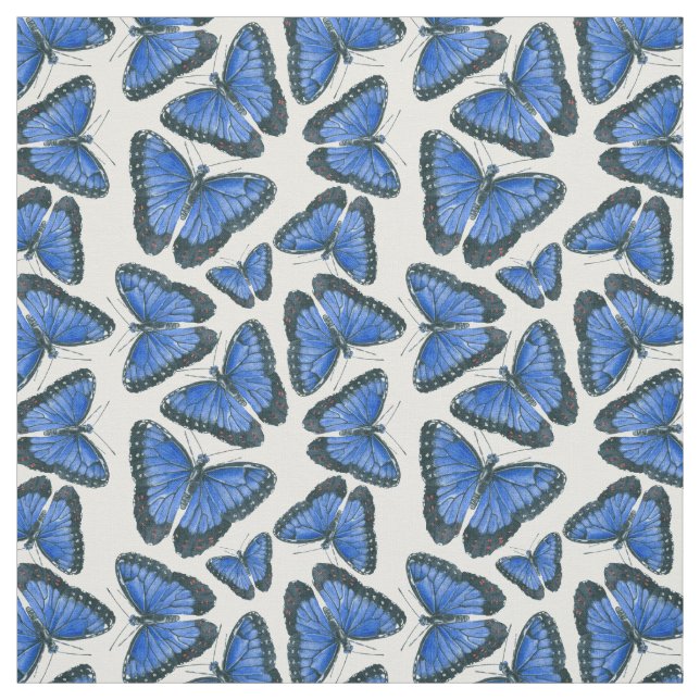 Blaues Morphon-Schmetterling-Muster Stoff (Muster)